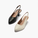 Zapato salón destalonado con tacón medio, en piel napa Glacial (5)