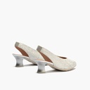 Zapato salón destalonado con tacón medio, en piel fantasía Plata (2)