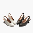 Zapato salón destalonado con tacón medio, en piel fantasía Plata (5)