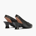 Zapato salón destalonado con tacón medio, en piel laminada Negro (3)
