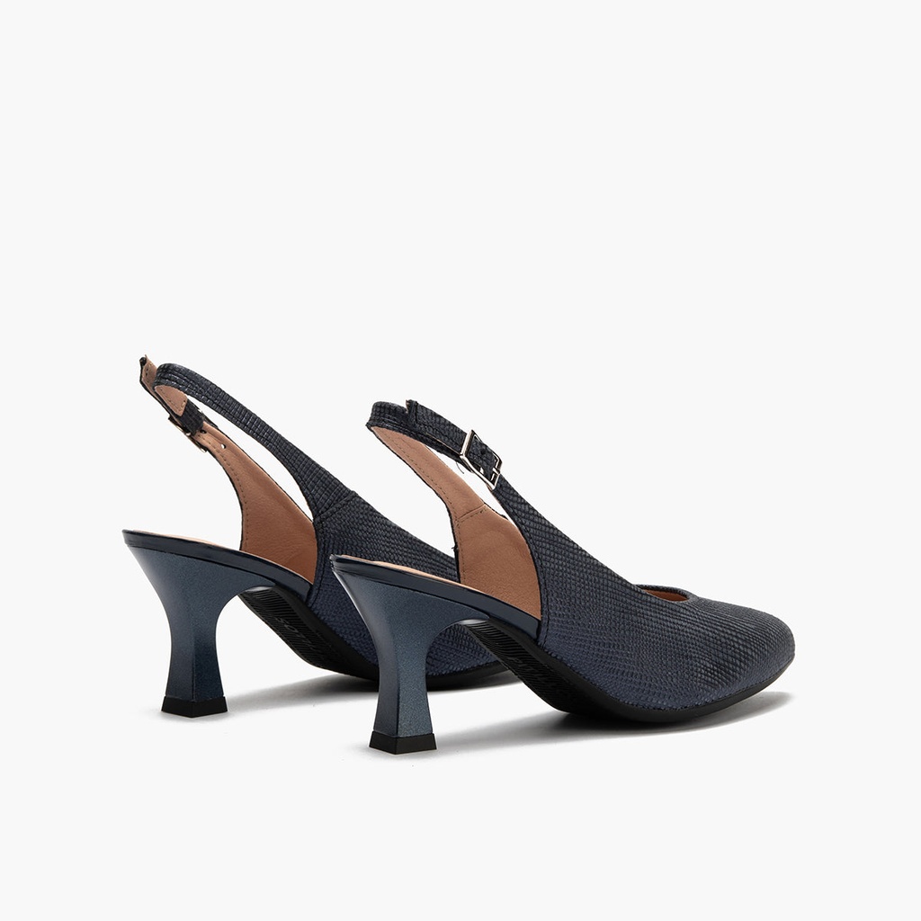 Zapato destalonado con tacón alto y punta fina Marino (2)