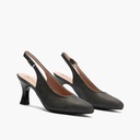 Zapato destalonado con tacón alto y punta fina Negro (2)