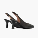 Zapato destalonado con tacón alto y punta fina Negro (4)