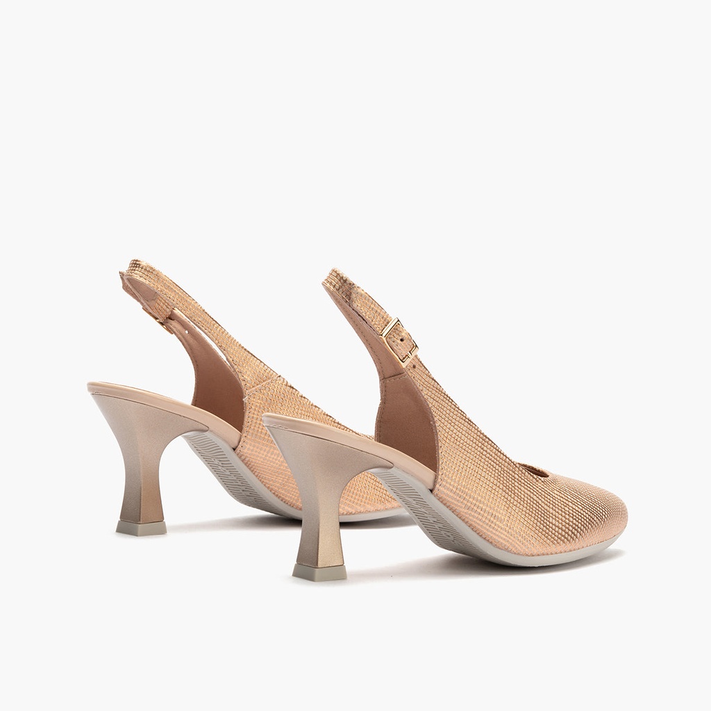 Zapato destalonado con tacón alto y punta fina Nude (2)