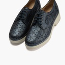 Blucher con cordones, cuña y piel fantasía Marino (2)