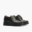 Blucher con cordones, cuña y piel fantasía Negro (1)