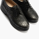 Blucher con cordones, cuña y piel fantasía Negro (4)