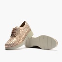 Blucher con cordones, cuña y piel fantasía Nude (3)