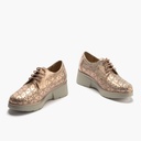 Blucher con cordones, cuña y piel fantasía Nude (4)
