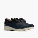 Blucher con cordones, cuña y tejido Marino (1)