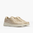 Zapato deportivo de mujer con cordones elásticos Oro (4)