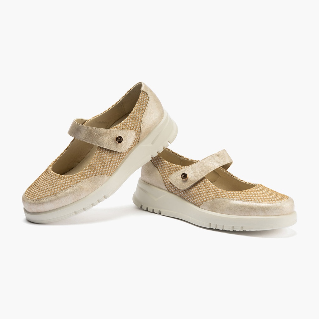 Mocasín con antifaz para mujer Oro (2)