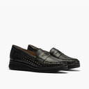 Mocasín plano con antifaz en piel napa fantasía y piel napa con acabados metalizados Negro (1)