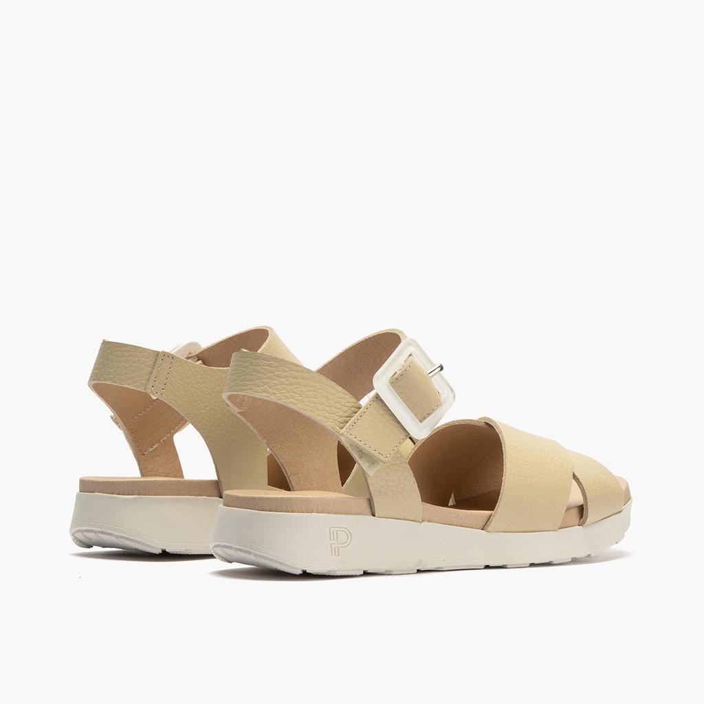 Sandalia deportiva con cruzados y pulsera Crema (2)