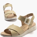 Sandalia deportiva con cruzados y pulsera Crema (3)
