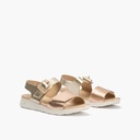 Sandalia deportiva con velcro Nude-Oro (2)