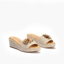 Sandalia zueco de rafia con cuña baja Natural (1)