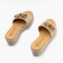 Sandalia zueco de rafia con cuña baja Natural (3)