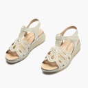 Sandalia plana para mujer en piel napa con tiras cruzadas Glacial (1)