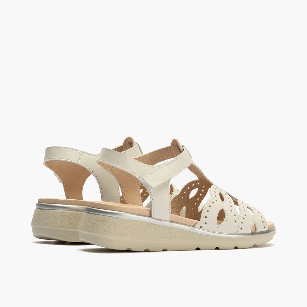 Sandalia plana para mujer en piel napa con tiras cruzadas Glacial (3)
