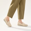 Mocasin mujer en piel combinada ORO (1)