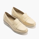 Mocasin mujer en piel combinada ORO (2)