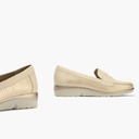Mocasin mujer en piel combinada ORO (5)