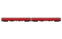 RENFE, set de 2 furgones, decoración roja, ép. V (1)