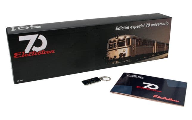 RENFE, set de 3 unidades, automotor diésel ”Ferrobus”, serie 591.300, con matrícula UIC, ep. IV, con decoder DCC - 70° Aniversario Electrotren (2)