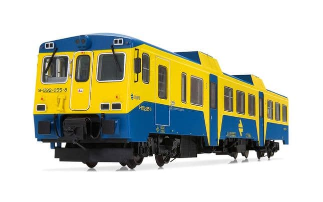 RENFE, set de 3 unidades, automotor diesel 592 en versión azul/amarillo, ép. IV-V, con decoder digital (1)
