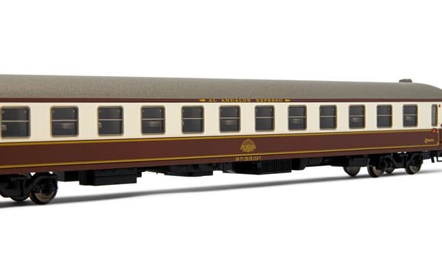 RENFE, set de 3 coches "Al-Andalus", compuesto de 2 x coches WL ex CIWL y 1 x coche 7100, ép. IV - 70° Aniversario Electrotren (2)