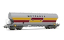 RENFE, vagón tolva de 4 ejes Uagpps con paredes redondas, decoración original "Metransa", ép. IV. Ejes para sistema AC: HC6100 (10,27 x 25,20 mm) (1)