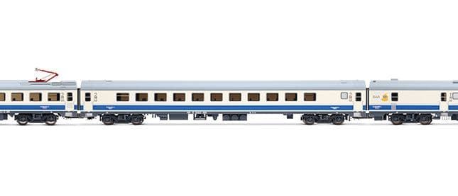 RENFE, automotor eléctrico serie 444, unidad 444-011, decoración azul/blanca, ép. V, con decoder de sonido (1)