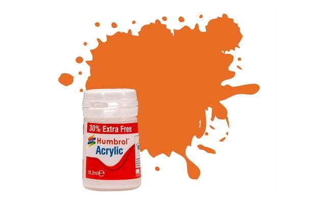 Acrylic Paint: 18 - Orange - Gloss - (14ml + 30% Extra Free Pot) (1)