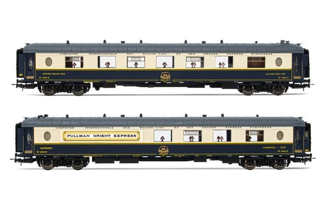 CIWL, 2-unit set of coaches, including 1 x "Côte d'Azur" bar coach n° 4148 and 1 x "Train Bleu" salon coach n° 4160, period V-VI (1)