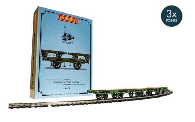 Flat Bed Wagon Pack containing 3 x Flat Bed wagons (Stephenson's Rocket) (2)