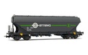 ERMEWA, 4-axle hopper wagon Uagps with flat walls, "Ermewa" livery, period VI. Suitable AC wheelsets for this item: HC6100 (10,27 x 25,20 mm) (1)