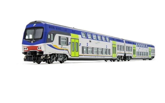 FS Trenitalia, set di 3 carrozze Vivalto, livrea DPR con vecchio logo Vivalto, composto da 1 carrozza pilota e 2 carrozze intermedie, ep. VI (2)