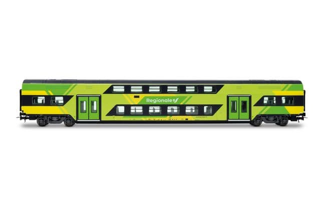 FS Trenitalia, set di 3 carrozze Vivalto a due piani (una pilota + 2 intermedie), nuova livrea “Regionale” (4)