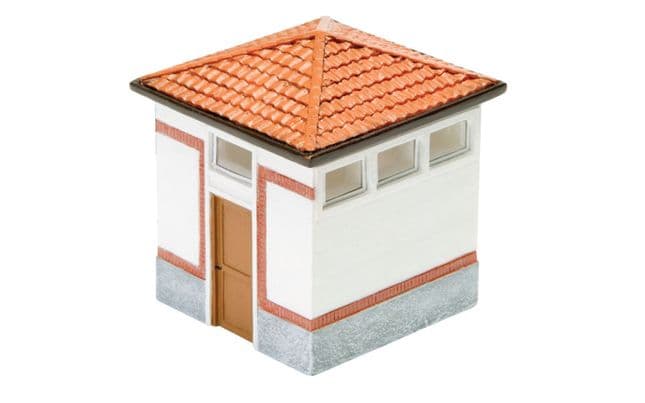 (H0 1:87) Piccolo edificio per servizi igienici per la stazione ferroviaria (1)