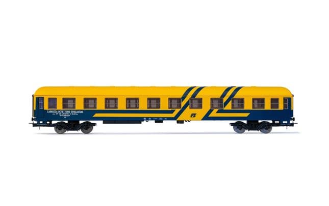 FS, "Carrozza Refettorio Spogliatoio" per Treno Soccorso, livrea blu/giallo (1)