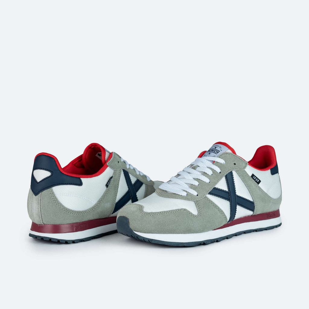 MUNICH MASSANA 343 Retro Running trainers White, Grey and Blue (6)