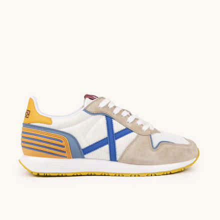 MUNICH MASSANA 343 Retro Running trainers White, Grey and Blue (7)