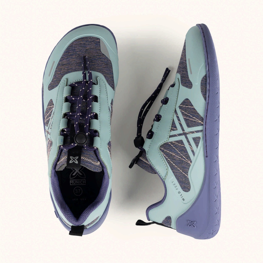 MUNICH FREESTEP 06 Mint green and purple Wild Feet "Barefoot" sneakers with wide toe box (7)