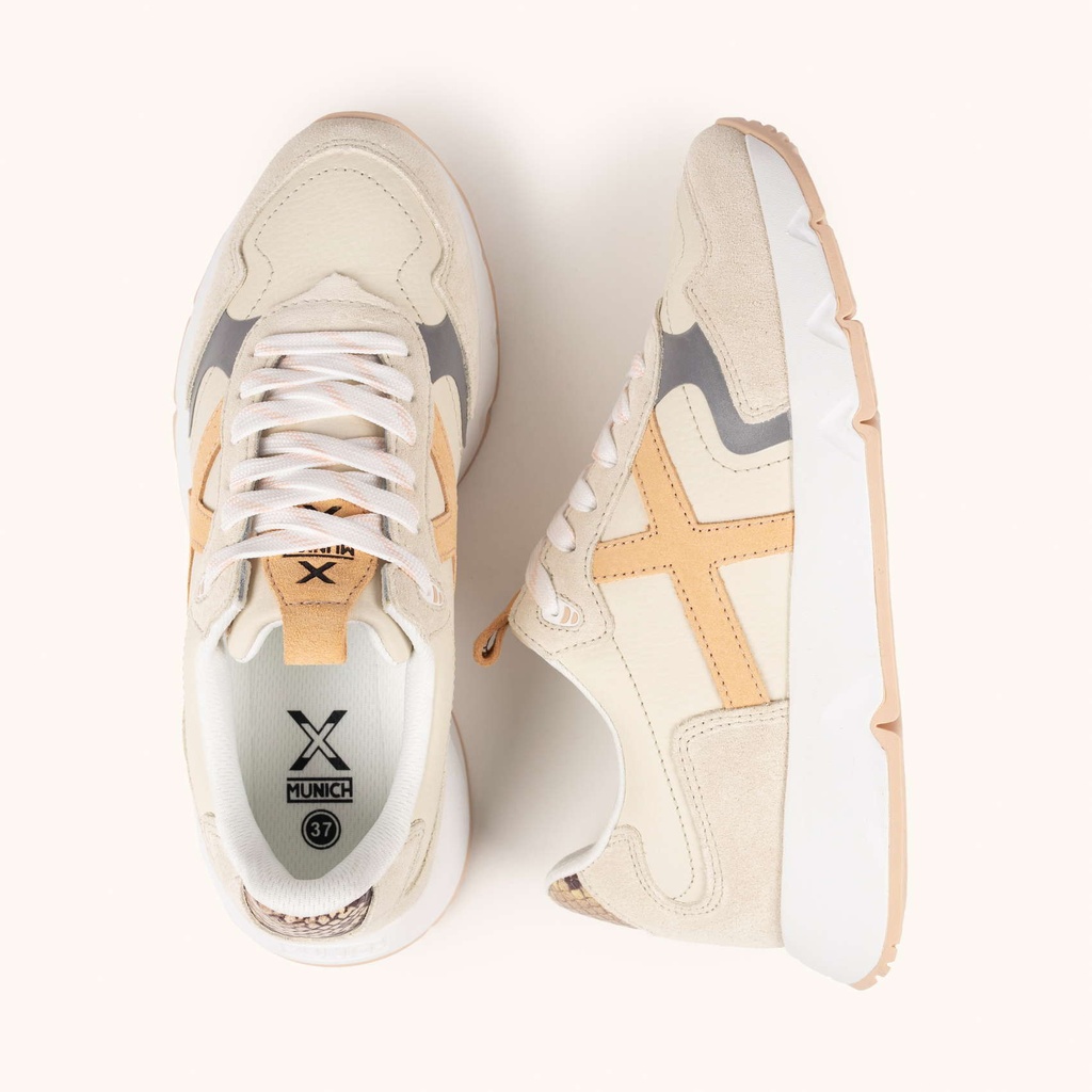 MUNICH MAMBA 04 High-volume and contemporary aesthetic sneakers Beige, Ochre and Animal Print (7)