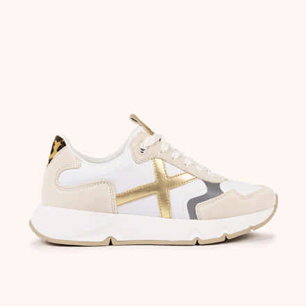 MUNICH MAMBA 05 High-volume and contemporary aesthetic sneakers White, Beige, Gold and Animal Print (2)