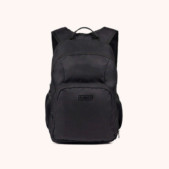 MUNICH BACKPACK STREET C/BLACK Black Recycled Polyester Urban Backpack with Double Compartment (1)