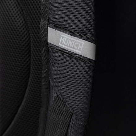 MUNICH BACKPACK STREET C/BLACK Black Recycled Polyester Urban Backpack with Double Compartment (8)