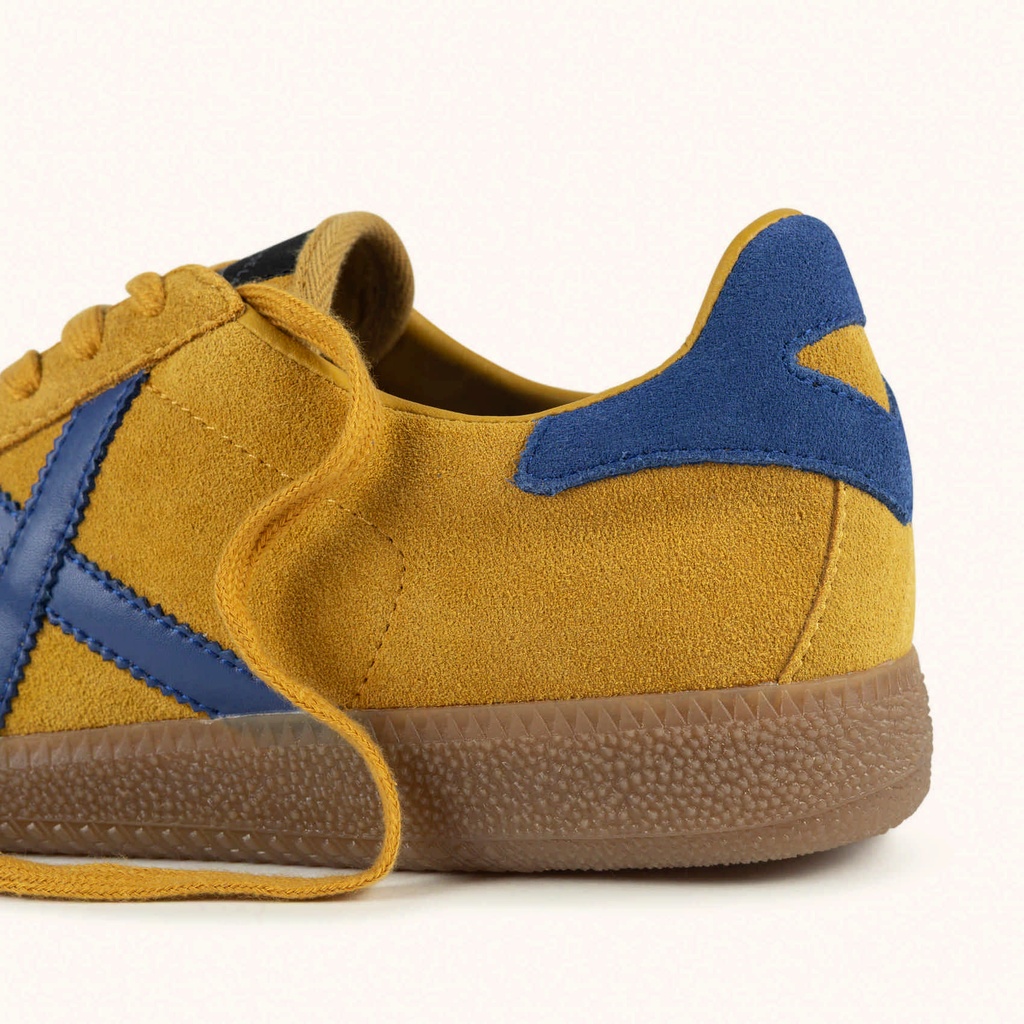 MUNICH BARRU 230 Mustard yellow and blue leather sneakers (3)