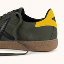 MUNICH BARRU 234 Olive green and brown leather sneakers with yellow detail (3)